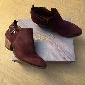 Burgundy booties